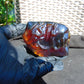 121 gram calligraphy carving ALLAH AKHBAR Indonesian Purple Red Amber for Healing CA5