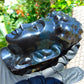 282 gr Buddha head carving 119x73x65 mm on Indonesian Black Blue Amber for Healing BD3D1