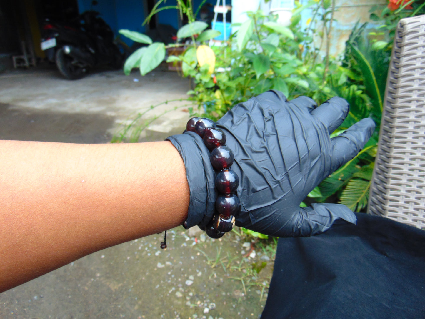 31 gram 14 Beads Mala Bracelet Indonesian Cherry Red Amber for Healing A14G281