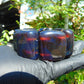 162 gr 7 Square Beads Bangle Indonesian Sumatra Red Blue Amber for Healing FR118