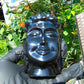 282 gr Buddha head carving 119x73x65 mm on Indonesian Black Blue Amber for Healing BD3D1