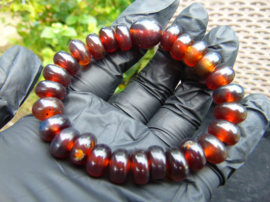 18 gram Small Beads Bracelet Indonesian Cherry Red Amber for Healing A34G176