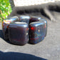 165 gr 7 Square Beads Bangle Indonesian Sumatra Red Blue Amber for Healing FR117