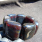 165 gr 7 Square Beads Bangle Indonesian Sumatra Red Blue Amber for Healing FR117