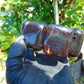 165 gr 7 Square Beads Bangle Indonesian Sumatra Red Blue Amber for Healing FR117