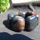 130 gr 7 Square Beads Bangle Indonesian Sumatra Dark Blue Amber for Healing FR113