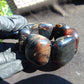130 gr 7 Square Beads Bangle Indonesian Sumatra Dark Blue Amber for Healing FR113