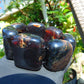 130 gr 7 Square Beads Bangle Indonesian Sumatra Dark Blue Amber for Healing FR113