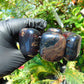 130 gr 7 Square Beads Bangle Indonesian Sumatra Dark Blue Amber for Healing FR113