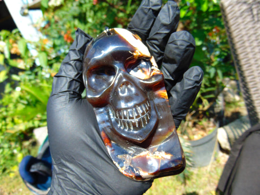 66 gr Skull carving Pendant Indonesian Amber for Healing S2D13