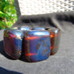 143 gr 7 Square Beads Bangle Indonesian Sumatra Red Blue Amber for Healing FR115