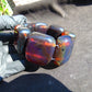 143 gr 7 Square Beads Bangle Indonesian Sumatra Red Blue Amber for Healing FR115