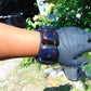 143 gr 7 Square Beads Bangle Indonesian Sumatra Red Blue Amber for Healing FR115