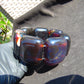 170 gr 7 Square Beads Bangle Indonesian Sumatra Purple Blue Amber for Healing FR119