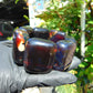 170 gr 7 Square Beads Bangle Indonesian Sumatra Purple Blue Amber for Healing FR119