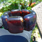 159 gr 7 Square Beads Bangle Indonesian Sumatra Dark Amber for Healing FR122