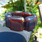 159 gr 7 Square Beads Bangle Indonesian Sumatra Dark Amber for Healing FR122