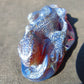 147 gr 160x70x43 mm The *Salamander* (mystical fire lizard) carving on *Indonesian Blue Amber*for Healing AJ190