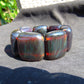 137 gr 7 Square Beads Bangle Indonesian Sumatra Dark Amber for Healing FR123
