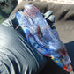 147 gr 160x70x43 mm The *Salamander* (mystical fire lizard) carving on *Indonesian Blue Amber*for Healing AJ190