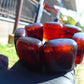 153 gr 7 Square Beads Bangle Indonesian Sumatra Dark Blue Amber for Healing FR126