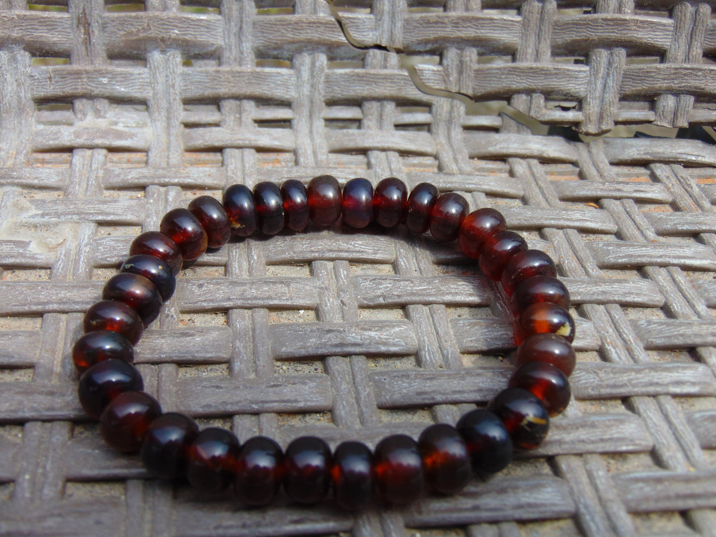 12 Gram 23 Small Beads Bracelet Indonesian Cherry Red Amber for Healing A33G354
