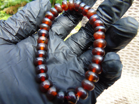 12 Gram 23 Small Beads Bracelet Indonesian Cherry Red Amber for Healing A33G354