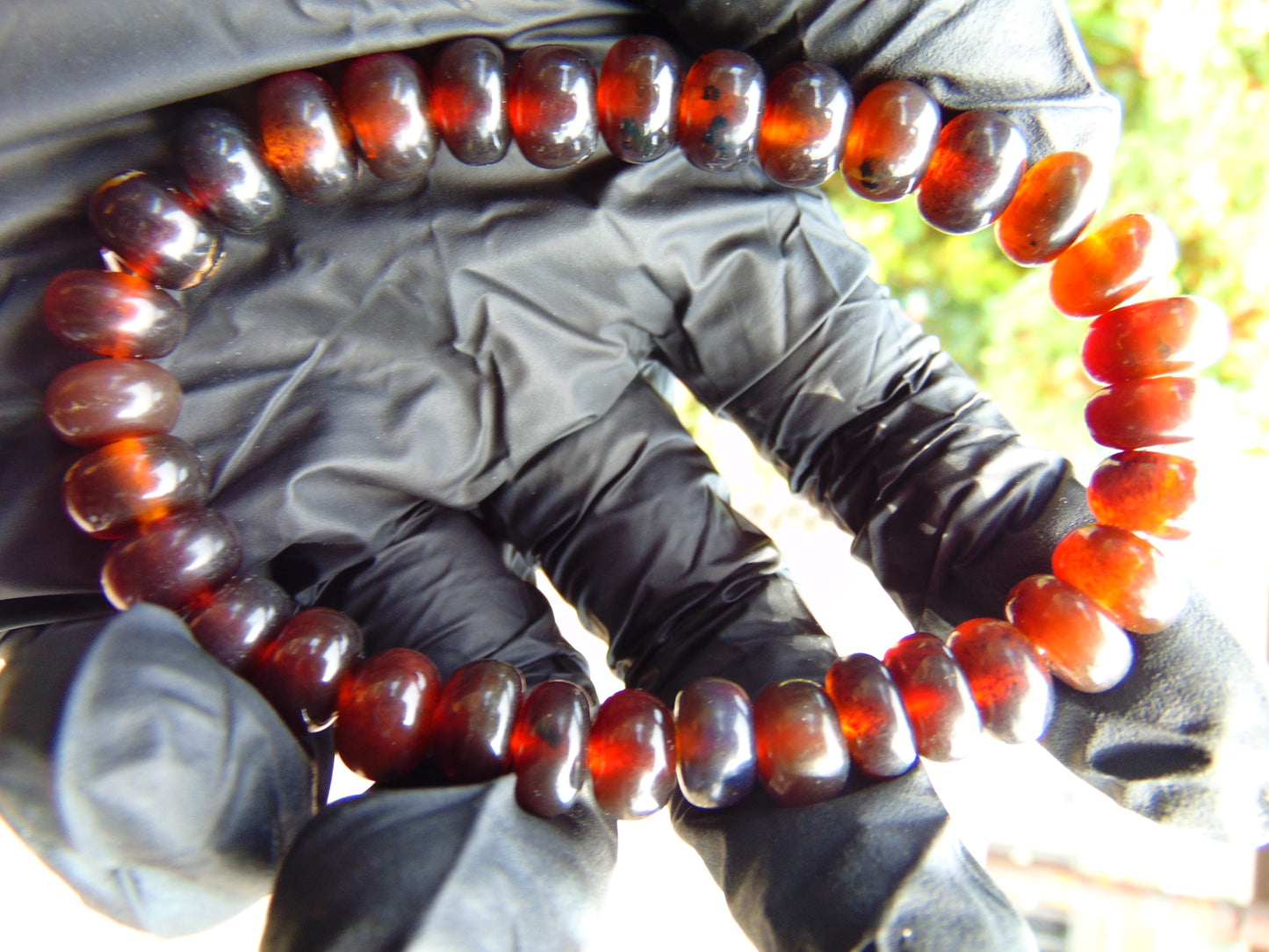 12 Gram 23 Small Beads Bracelet Indonesian Cherry Red Amber for Healing A33G354