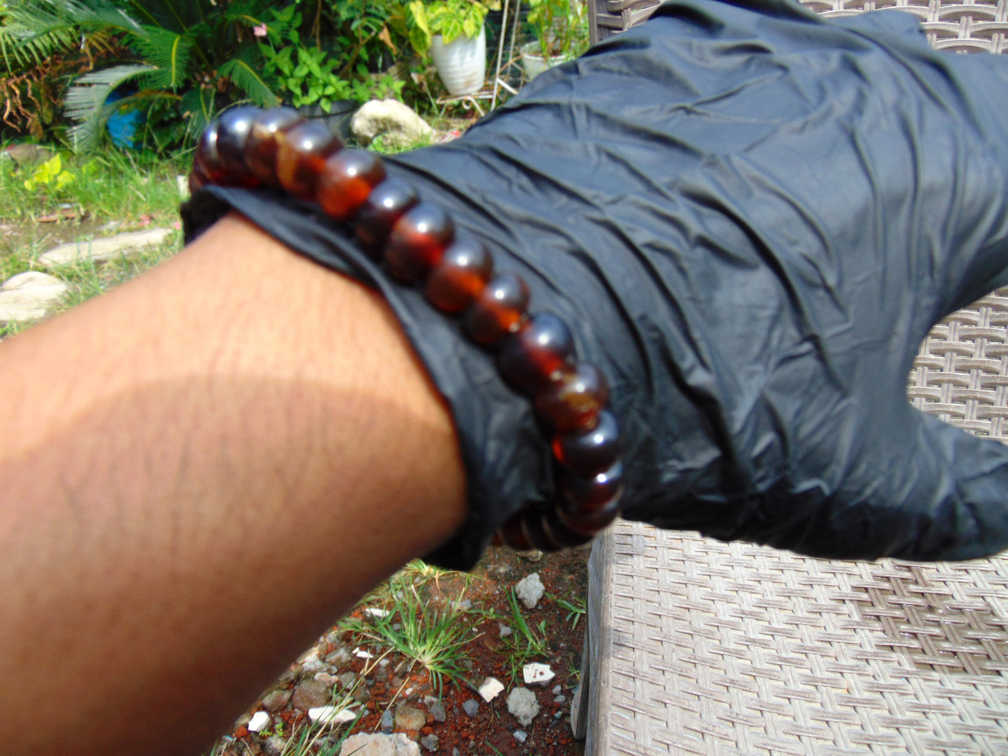 12 Gram 23 Small Beads Bracelet Indonesian Cherry Red Amber for Healing A33G354