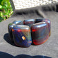 146 gr 7 Square Beads Bangle Indonesian Sumatra Dark Blue Amber for Healing FR125