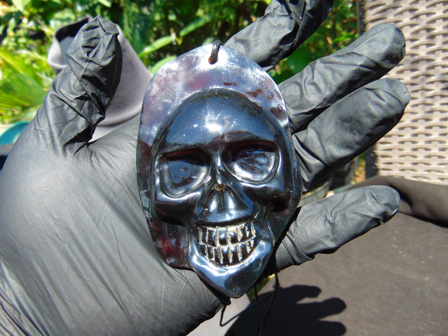 38 gr Skull carving Pendant Indonesian Amber for Healing S2D15