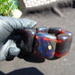 146 gr 7 Square Beads Bangle Indonesian Sumatra Dark Blue Amber for Healing FR125