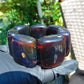 146 gr 7 Square Beads Bangle Indonesian Sumatra Dark Blue Amber for Healing FR125
