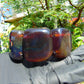 146 gr 7 Square Beads Bangle Indonesian Sumatra Dark Blue Amber for Healing FR125