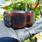 146 gr 7 Square Beads Bangle Indonesian Sumatra Dark Blue Amber for Healing FR125