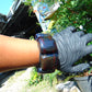 146 gr 7 Square Beads Bangle Indonesian Sumatra Dark Blue Amber for Healing FR125