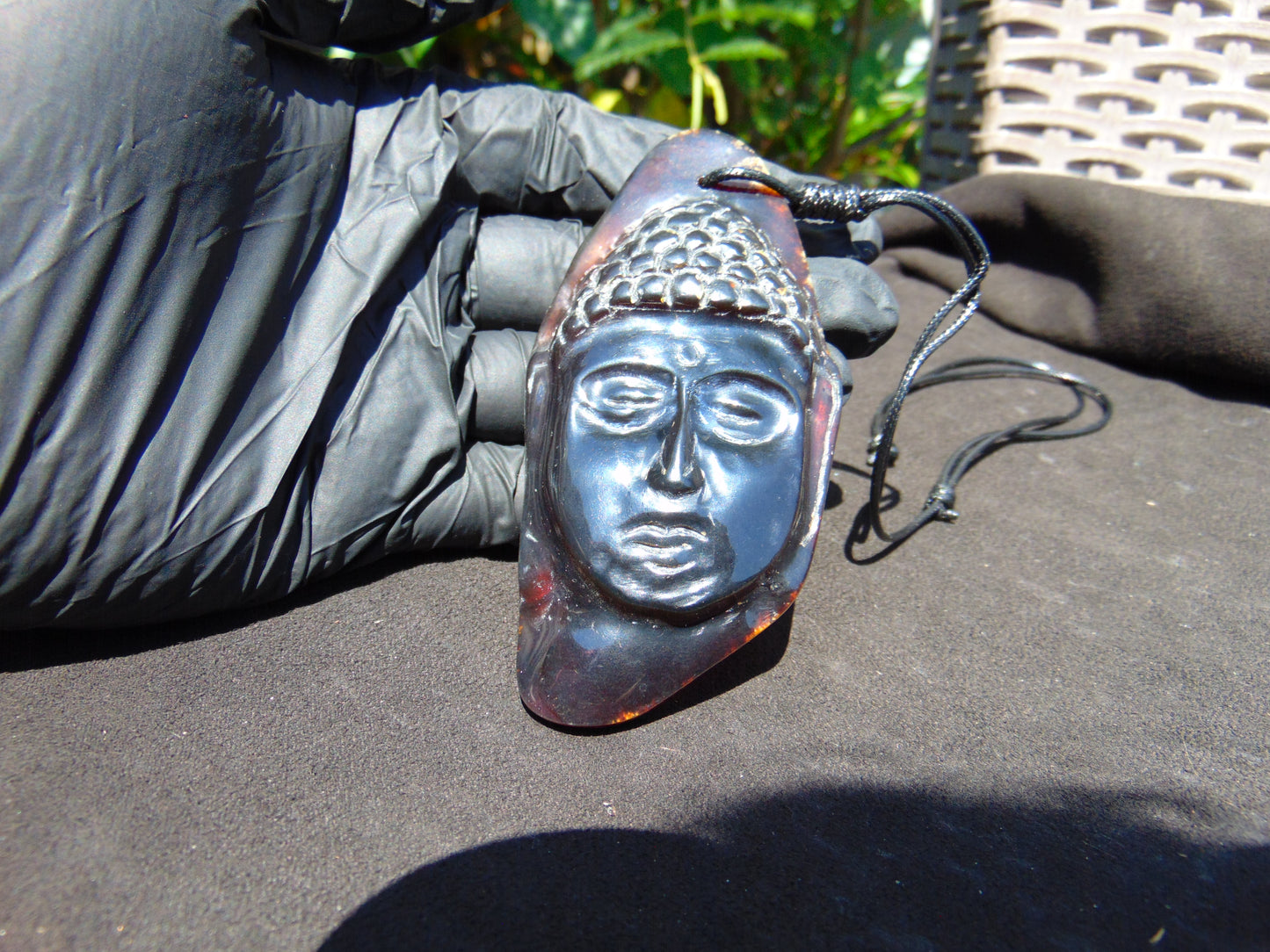 34 gr Buddha head carving Pendant Indonesian Amber for Healing BD2D2