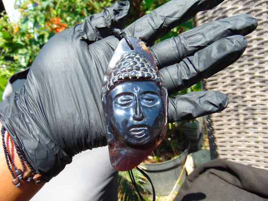 34 gr Buddha head carving Pendant Indonesian Amber for Healing BD2D2