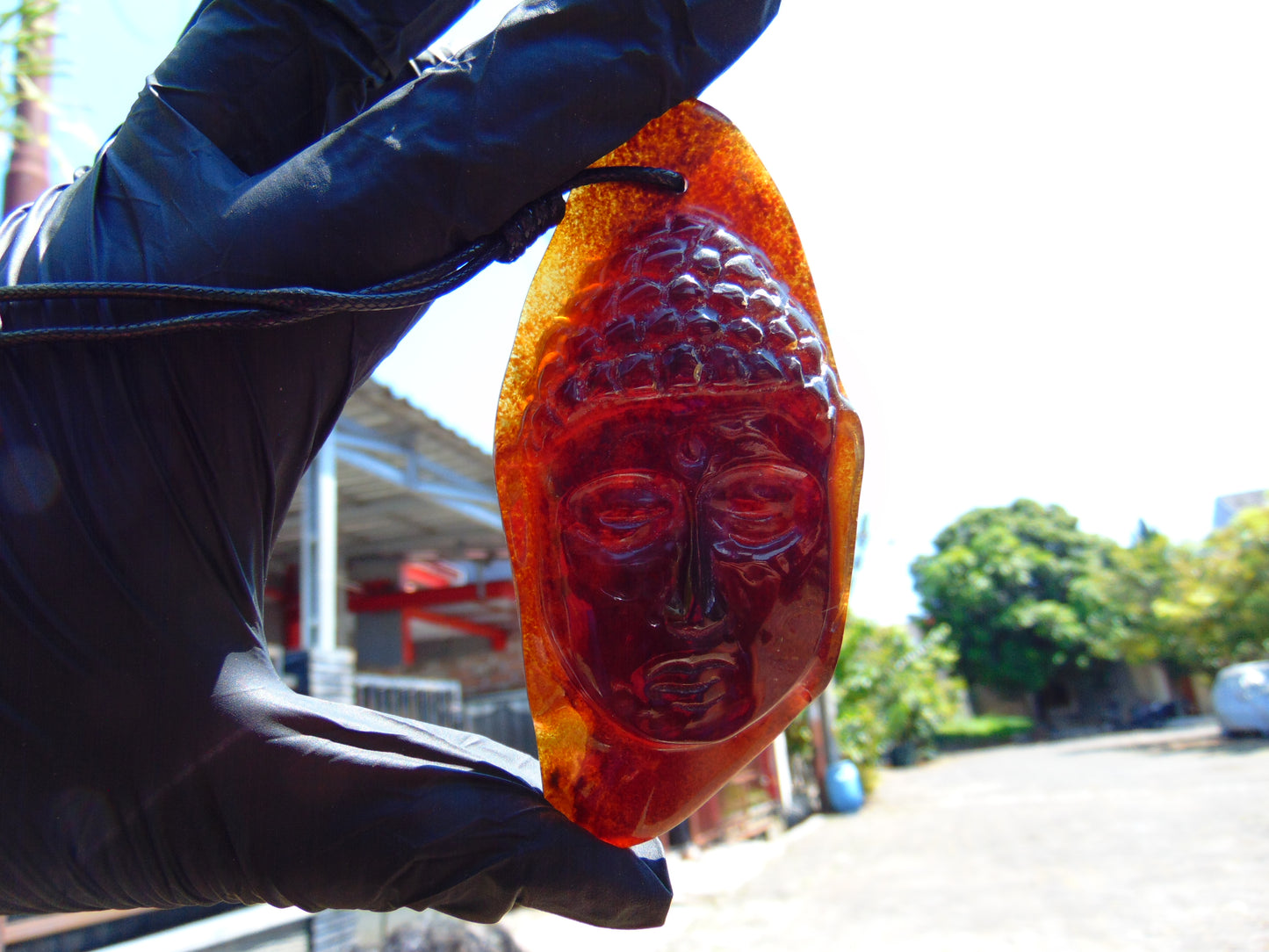 34 gr Buddha head carving Pendant Indonesian Amber for Healing BD2D2