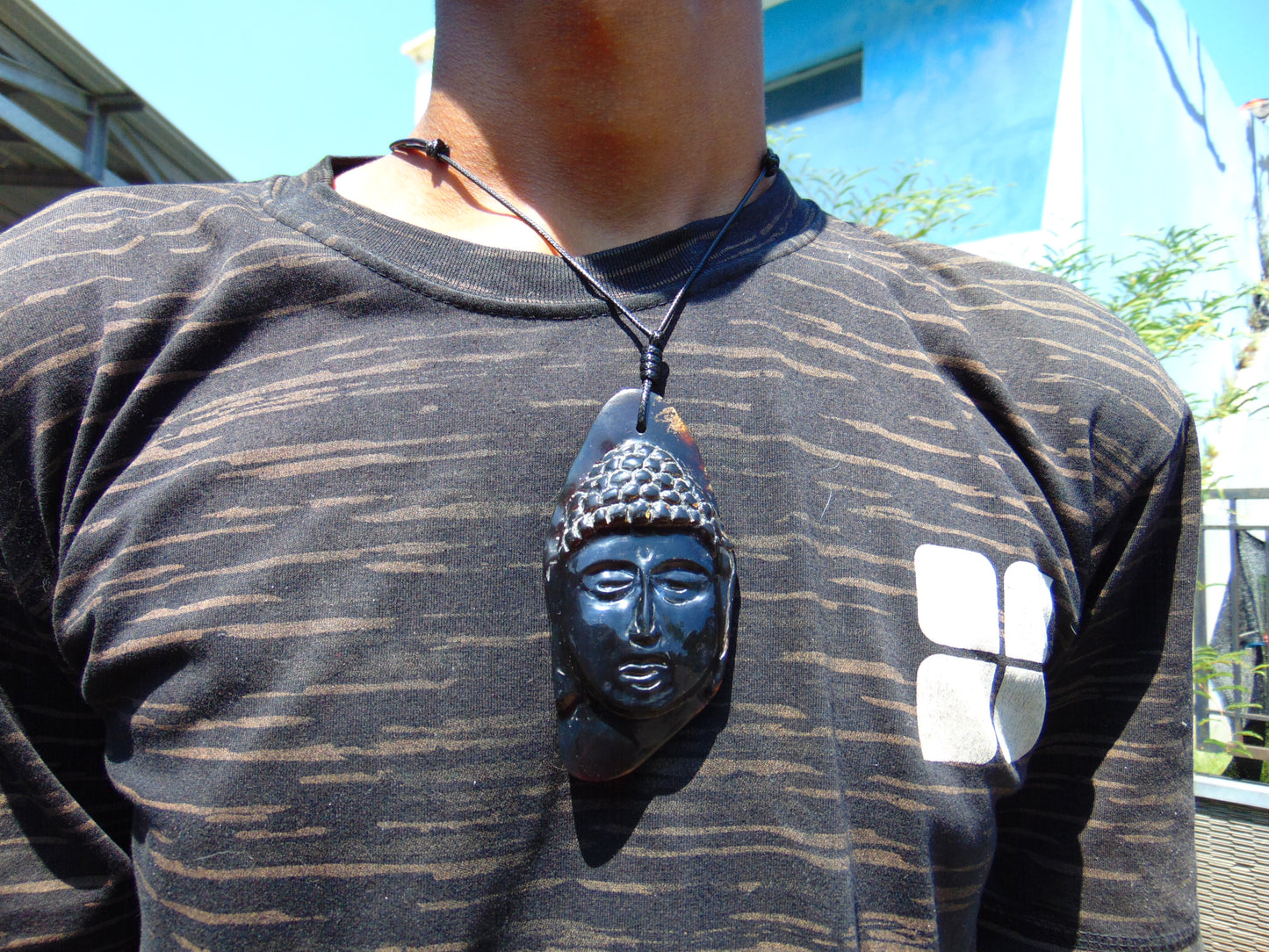 34 gr Buddha head carving Pendant Indonesian Amber for Healing BD2D2