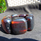 124 gr 7 Square Beads Bangle Indonesian Sumatra Dark Amber for Healing FR124