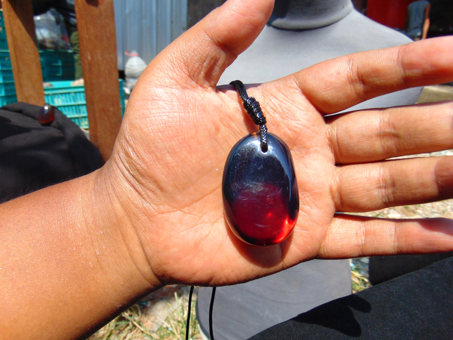 17 gram Pendant Indonesian AAAA Blue Amber for Healing 26Y250
