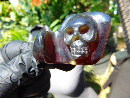 29 gr Skull carving Pendant Indonesian Amber for Healing S2D19