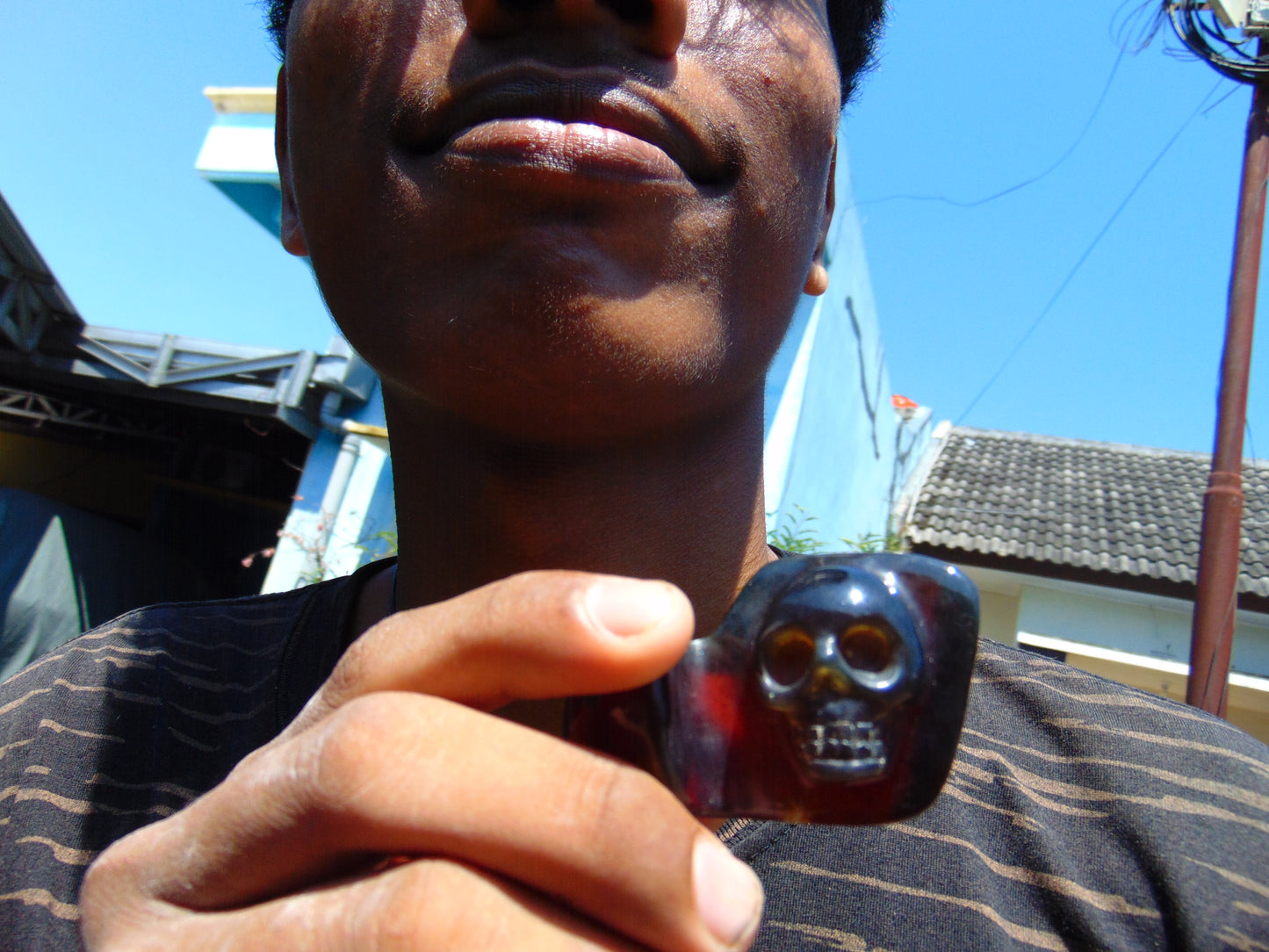 29 gr Skull carving Pendant Indonesian Amber for Healing S2D19