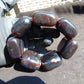 170 gr 7 Square Beads Bangle Indonesian Sumatra Dark Blue Amber for Healing FR127