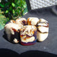 128 gr 7 Square Beads Bangle Indonesian Sumatra White Blue Amber for Healing FR130