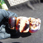 128 gr 7 Square Beads Bangle Indonesian Sumatra White Blue Amber for Healing FR130