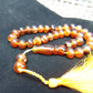 47 gr Hand Tasbih 33+3 Beads 12 mm Indonesian Yellow Red Amber for Healing 25TBS5