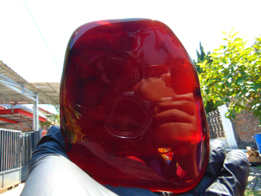 236 gram Slab polished Indonesian Cherry Red Amber for Healing ML79