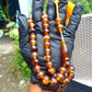 47 gr Hand Tasbih 33+3 Beads 12 mm Indonesian Yellow Red Amber for Healing 25TBS5